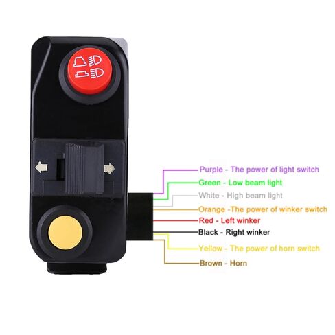 Motorcycle Handlebar Switch, 7/8 inch Universal Motorcycle Handlebar Mount Turn High Low Beam Control Switch with Wire for Motorbike, Electric Bike in Saudi Arabia