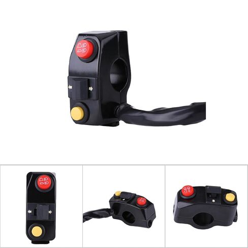 Motorcycle Handlebar Switch, 7/8 inch Universal Motorcycle Handlebar Mount Turn High Low Beam Control Switch with Wire for Motorbike, Electric Bike in Saudi Arabia