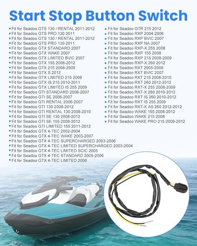 278001733 Start Stop Switch with Harness Fit for Seadoo GTX RXP RXT GTI GTS 2002-2012 in Saudi Arabia
