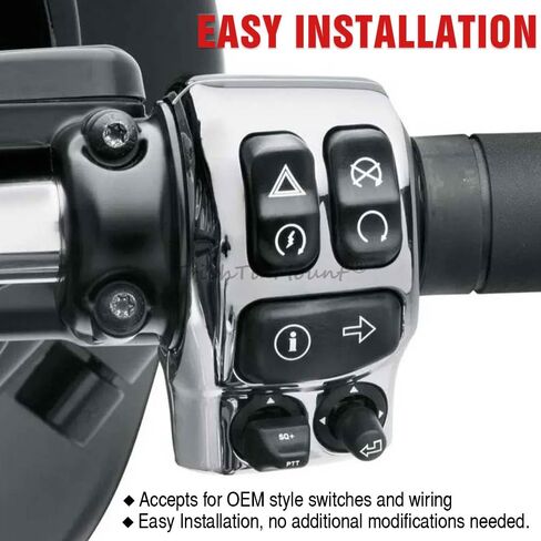 طقم مبيت تبديل المقود مناسب لـ 2014-في وقت لاحق Harley Touring Electra Glide Road Glide Street Glide Road King Tri Glide Freewheeler (كروم) in Kuwait