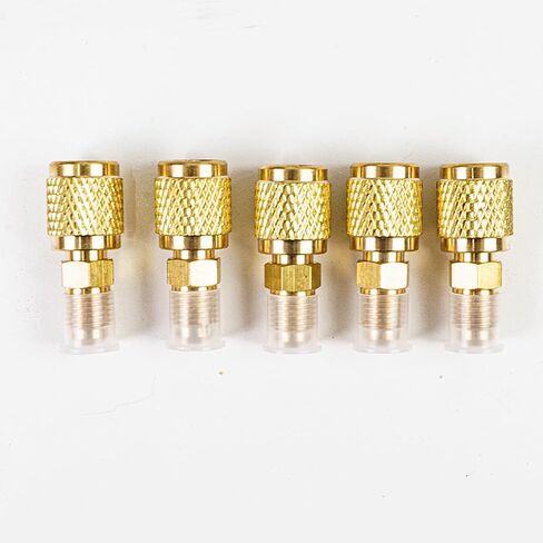 مخفض محول تركيب النحاس من Elitech HVAC، 1/4 بوصة SAE أنثى إلى 5/16 بوصة SAE ذكر، موصل تبريد مانع للتسرب لأنظمة مكيف الهواء المنفصلة الصغيرة R410A R22 R134A (عبوة من 5) in Saudi Arabia