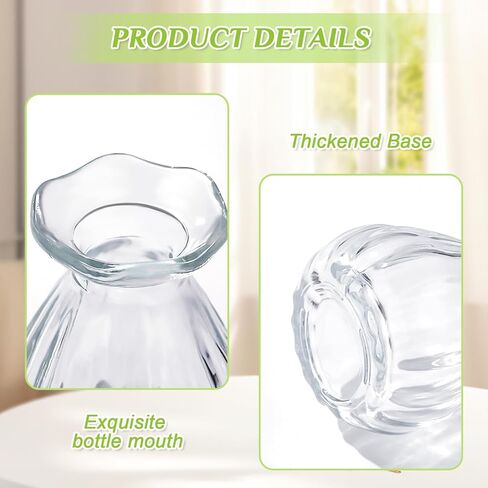 20 Pieces Glass Bud Vases for Centerpieces Bulk Mini Flower Bouquets Vases Small Cute Crystal Ribbed Glass Bud in Bulk for Wedding Baby Bridal Shower Table Party Home Decor (Clear) in Saudi Arabia