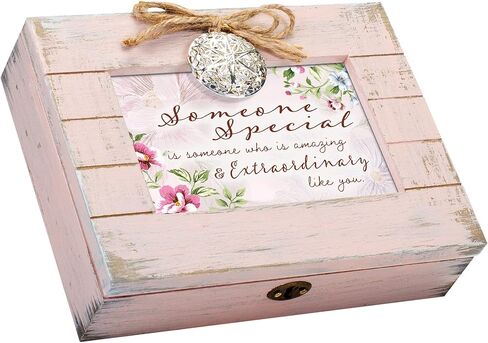 Cottage Garden Someone Special Like You Blush Pink Wood Locket Music Box Plays Wonderful World in Saudi Arabia