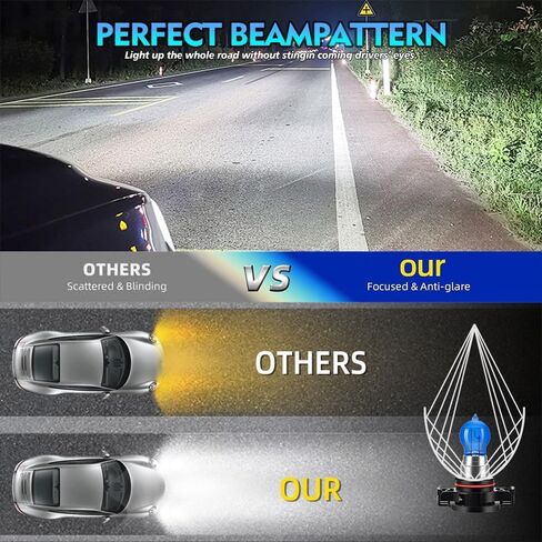 Fit For Jeep Grand Cherokee 2011-2013 Combo 9005 High Beam H11 Low Beam Halogen Headlight + 5202/H16 Fog Light Bulbs Replacement Kit, 100W 6000K 300% Super Brighter in Kuwait