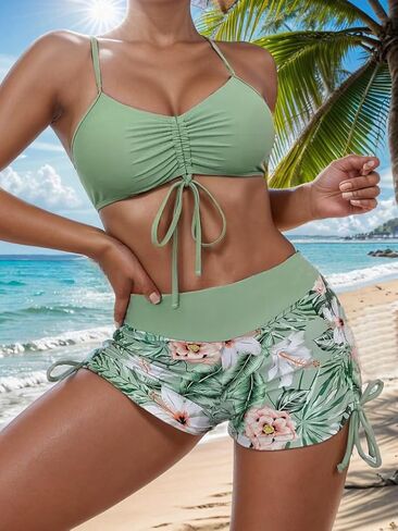 Women High Waisted Bikini Sets Two Piece Swimsuits Tummy Control Bathing Swim Suits 2026 Summer Modest Swimwear in Saudi Arabia