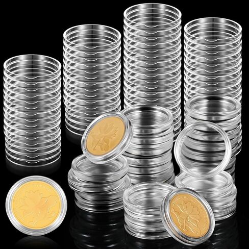 300 قطعة من كبسولات العملات المعدنية المستديرة البلاستيكية الشفافة مقاس 19 ملم، وحافظات حامل العملات المعدنية مع حشوات إسفنجية، وصندوق حاوية تخزين العملات المعدنية الشفاف لهواة التجميع in Kuwait