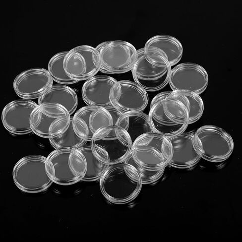 300 قطعة من كبسولات العملات المعدنية المستديرة البلاستيكية الشفافة مقاس 19 ملم، وحافظات حامل العملات المعدنية مع حشوات إسفنجية، وصندوق حاوية تخزين العملات المعدنية الشفاف لهواة التجميع in Kuwait