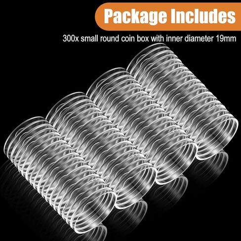 300 قطعة من كبسولات العملات المعدنية المستديرة البلاستيكية الشفافة مقاس 19 ملم، وحافظات حامل العملات المعدنية مع حشوات إسفنجية، وصندوق حاوية تخزين العملات المعدنية الشفاف لهواة التجميع in Kuwait