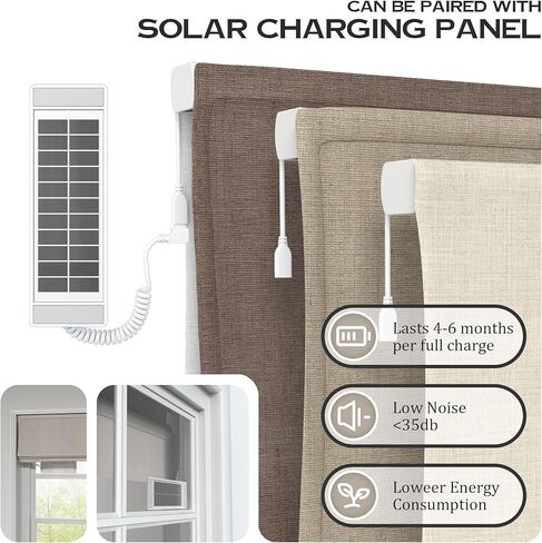 Motorized Roman Shades with Remote, Cordless Smart Blackout or Light Filtering Roman Blinds, Automatic Window Blinds for Bedroom, Living Room, Kitchen, Office, Custom Size in Saudi Arabia