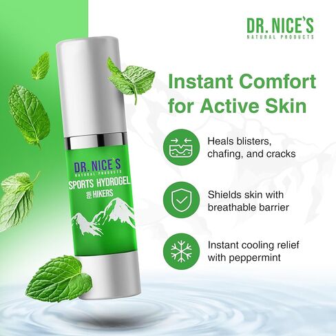 Dr. Nice's Sports Hydrogel - for Hikers | for Instant Blister & Chafe Relief, Non-Toxic | for Chafe and Crack Relief | All-Natural | Designed to Support The Healing Process in Saudi Arabia