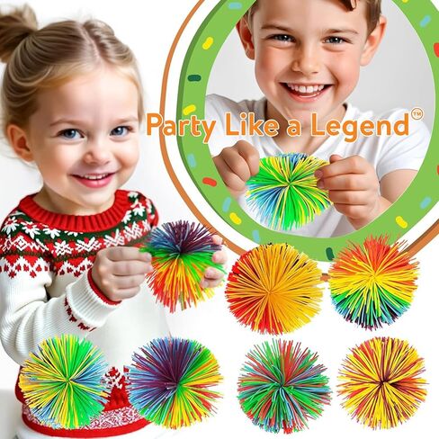 12pcs Monkey Stringy Balls, Rainbow Colors, 2.75Inch, Fidget Toys Stringy Balls Sensory Silicone Balls Soft Active Fun Toy Stress Balls and Anxiety Relief Throw Balls for Birthday Gifts Party Favors in Kuwait