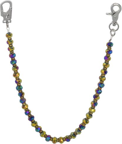 Ahiller Glass Beads Wallet Chain for Men Women, Hip Hop Punk Style Pant Chain with Metal Secure Double Locking Clip in Kuwait