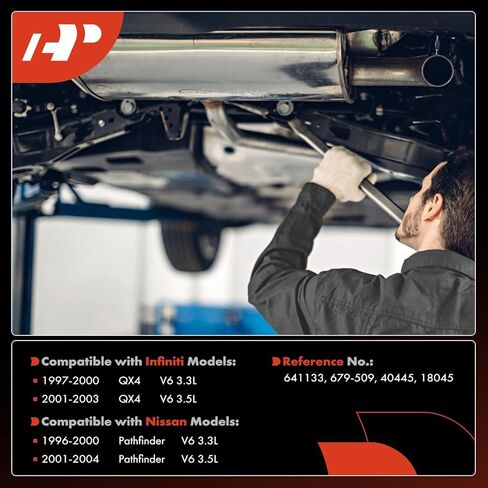 A-Premium Front Catalytic Converter Kit Direct-Fit Compatible with Nissan Pathfinder 1996-2004 & Infiniti QX4 1997-2003, 3.3L 3.5L, E.P.A. Compliant in Saudi Arabia