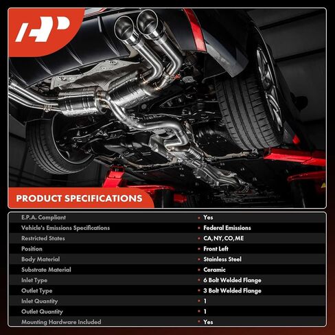 A-Premium Front Catalytic Converter Kit Direct-Fit Compatible with Nissan Pathfinder 1996-2004 & Infiniti QX4 1997-2003, 3.3L 3.5L, E.P.A. Compliant in Saudi Arabia