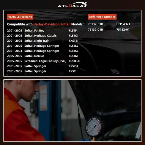Fuel Pump Assembly 75132-01D Compatible with Harley Softail 2001-2005, Fits for Heritage, Fat Boy, Night Train 2001-2005, Replaces 75132-01B, 75132-01 in Kuwait
