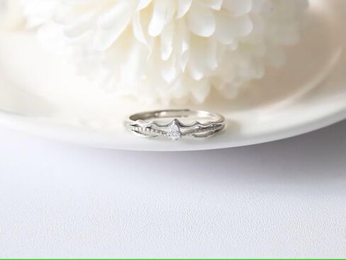 الأزواج من الفضة الإسترليني المتطابقة مع خواتم وعد الملكة الملكة لها، له، للنساء، خاتم خطوبة زفاف قابل للتعديل، غلاف هدية in Kuwait