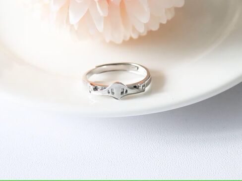 الأزواج من الفضة الإسترليني المتطابقة مع خواتم وعد الملكة الملكة لها، له، للنساء، خاتم خطوبة زفاف قابل للتعديل، غلاف هدية in Kuwait