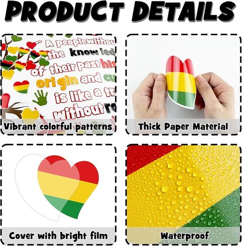 مجموعة تزيين لوحة الإعلانات لشهر التاريخ الأسود، ديكورات الفصول الدراسية الأمريكية الأفريقية لشهر فبراير الملهمة لشجرة القلب وأوراق الشجر والمكتبة والمدرسة ونافذة المنزل وديكور الباب للمعلم in Kuwait