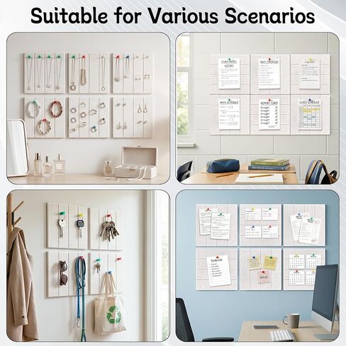 Felt Bulletin Board Tiles 36" x 24", 6-Pack Cork Board for Office, Pin Board with 30 Pushpins Cork Boards for Office Decor Walls Organizer, 40 Adhesive Tabs Included - Oatmeal in Saudi Arabia