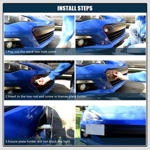 JDM Style Front Bumper Tow Hook License Plate Mounting Bracket Holder Adapter Relocator for 2013-2021 Scion FR-S Subaru BRZ(Black) in Kuwait