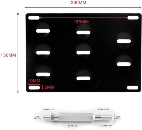 JDM Style Front Bumper Tow Hook License Plate Mounting Bracket Holder Adapter Relocator for 2013-2021 Scion FR-S Subaru BRZ(Black) in Kuwait