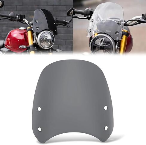 for Speed 400 Scrambler400X 2024 2025 Motorcycle Front Windshield Retro Windshield Spoiler with Bracket Speed400 Scrambler 400X (Transparent) (Gray) in Saudi Arabia