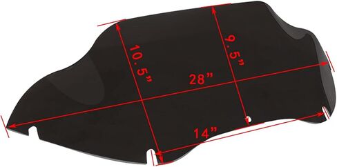 TCT-MOTORPARTS Black 9.5'' Windshield WindScreen Fits for Harley Road Glide FLTR FLTRX 1989-2013 2012 in Saudi Arabia