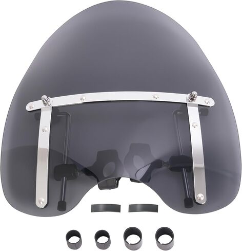 زجاج أمامي كبير مقاس 19 بوصة × 17 بوصة للدراجات النارية متوافق مع هوندا كاواساكي وهارلي ديفيدسون وسوزوكي وياماها دخان in Kuwait