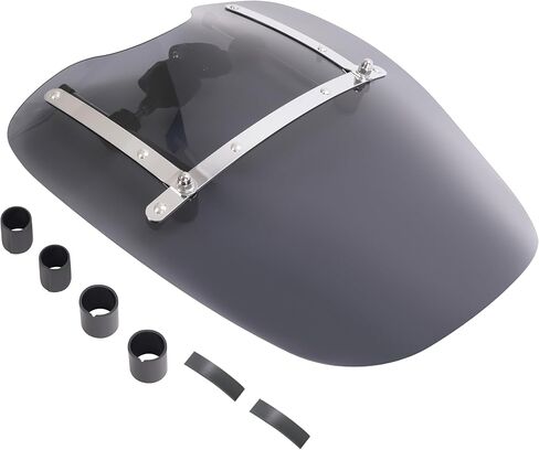 زجاج أمامي كبير مقاس 19 بوصة × 17 بوصة للدراجات النارية متوافق مع هوندا كاواساكي وهارلي ديفيدسون وسوزوكي وياماها دخان in Kuwait