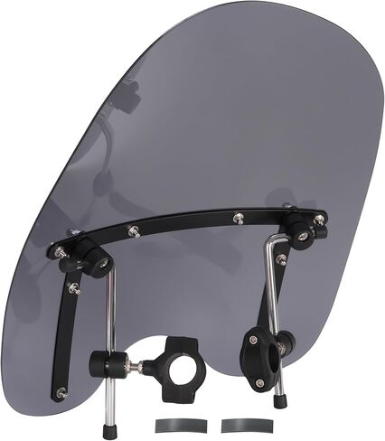 زجاج أمامي كبير مقاس 19 بوصة × 17 بوصة للدراجات النارية متوافق مع هوندا كاواساكي وهارلي ديفيدسون وسوزوكي وياماها دخان in Kuwait