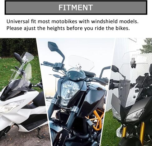 Universal Motorcycle Windshield Extension Adjustable Spoiler Windscreen Extender for Motorcycle(Transparent) in Saudi Arabia