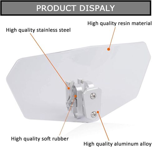 Universal Motorcycle Windshield Extension Adjustable Spoiler Windscreen Extender for Motorcycle(Transparent) in Saudi Arabia
