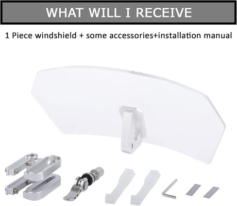 Universal Motorcycle Windshield Extension Adjustable Spoiler Windscreen Extender for Motorcycle(Transparent) in Saudi Arabia
