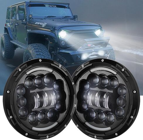 7-inch LED Headlights, DOT Approved,H6024 with Hi/Lo Beam DRL Amber Turn Signal Compatible with Wrangler JK TJ CJ Chevy and Miata,Plug and Play,2-Pack in Saudi Arabia