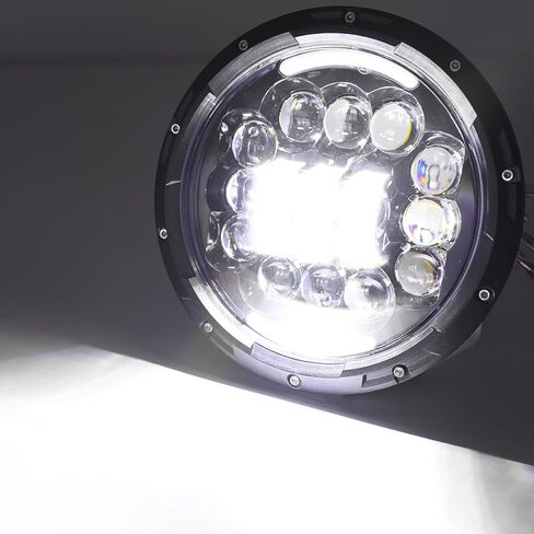 7-inch LED Headlights, DOT Approved,H6024 with Hi/Lo Beam DRL Amber Turn Signal Compatible with Wrangler JK TJ CJ Chevy and Miata,Plug and Play,2-Pack in Saudi Arabia