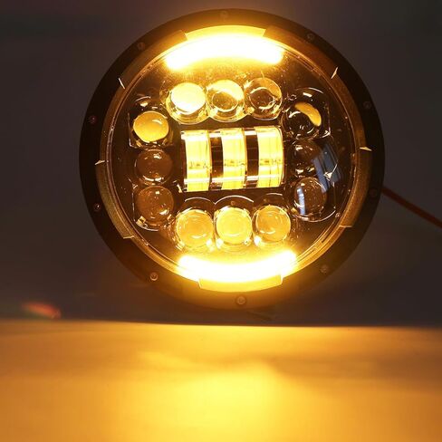 7-inch LED Headlights, DOT Approved,H6024 with Hi/Lo Beam DRL Amber Turn Signal Compatible with Wrangler JK TJ CJ Chevy and Miata,Plug and Play,2-Pack in Saudi Arabia