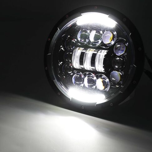 7-inch LED Headlights, DOT Approved,H6024 with Hi/Lo Beam DRL Amber Turn Signal Compatible with Wrangler JK TJ CJ Chevy and Miata,Plug and Play,2-Pack in Saudi Arabia