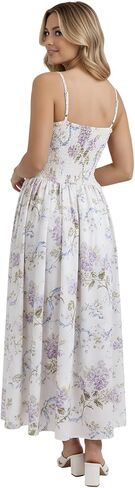 Women's Long Floral Dresses Halter Square Neck Ruffle Hem A-Line Suitable for Coctail Club Night Out Dresses in Saudi Arabia