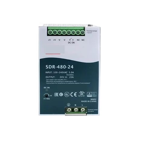 1 قطعة SDR-480 تيار مستمر 24 فولت 48 فولت 480 واط إخراج واحد السكك الحديدية الصناعية DIN مع وظيفة PFC مصدر الطاقة (SDR-480-48V) in Saudi Arabia