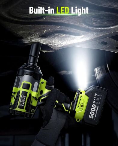 1000N.m(740ft-lbs) مفتاح ربط لاسلكي، عزم دوران عالي بدون فرش 1/2 مسدس تأثير، بطارية 21 فولت 2 × 4.0 أمبير، شاحن سريع، 4 مقابس، بيستولا دي إمباكتو لمحرك شاحنة إطارات السيارة المنزلية in Kuwait