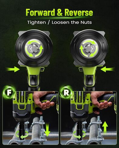 1000N.m(740ft-lbs) مفتاح ربط لاسلكي، عزم دوران عالي بدون فرش 1/2 مسدس تأثير، بطارية 21 فولت 2 × 4.0 أمبير، شاحن سريع، 4 مقابس، بيستولا دي إمباكتو لمحرك شاحنة إطارات السيارة المنزلية in Kuwait