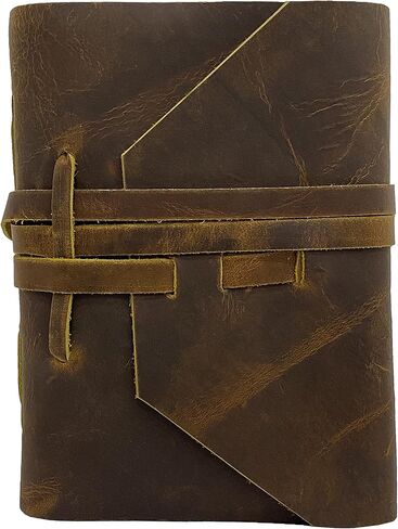 مجلة جلدية عتيقة | 240 صفحة، ورق حافة ديكلي | دفتر كتابة أنيق ومتين | يوميات السفر | رفيقك المثالي للكتابة والرسم | 7 "× 5" in Kuwait