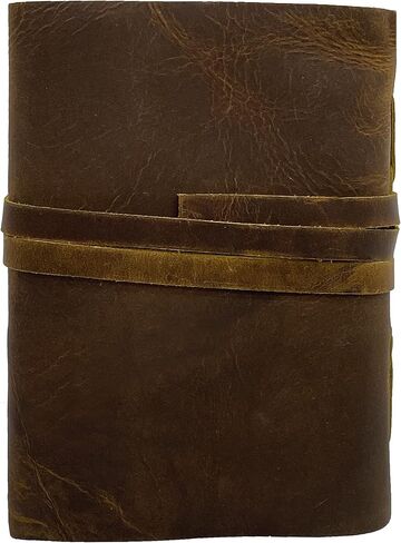 مجلة جلدية عتيقة | 240 صفحة، ورق حافة ديكلي | دفتر كتابة أنيق ومتين | يوميات السفر | رفيقك المثالي للكتابة والرسم | 7 "× 5" in Kuwait