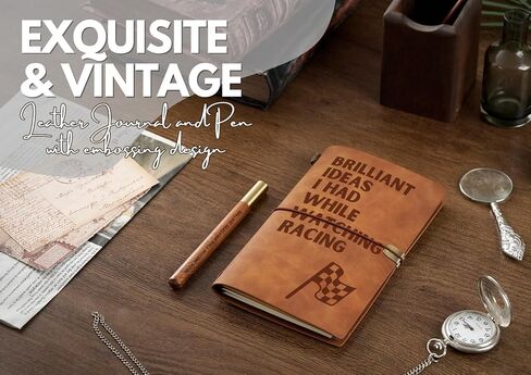 هدايا سباق InnoBeta للنساء والرجال، دفتر يوميات مع قلم، دفتر رسم قابل لإعادة الملء، مذكرات سفر، مخطط مبطن، 7x5 بوصة، بني in Kuwait