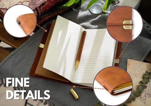 هدايا سباق InnoBeta للنساء والرجال، دفتر يوميات مع قلم، دفتر رسم قابل لإعادة الملء، مذكرات سفر، مخطط مبطن، 7x5 بوصة، بني in Kuwait