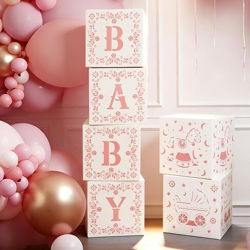 6 Pcs Mexican Cielito Baby Shower Lindo Party Decoration Set Mexican Papel Picado Baby Boxes with Letters Mexican Fiesta Blocks Paper Boxes Decor for Gender Reveal Birthday Photo Props Supplies (Blue) in Saudi Arabia