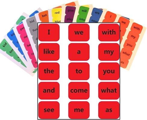 ملصقات الكلمات المرئية، ملصقات التعلم التعليمية للفصول الدراسية، المدرسة المنزلية، مصادر المساعدة في الدراسة، بطاقات فلاش للتعلم (حزمة الكلمات) in Kuwait