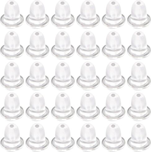 TOAOB 1000pcs Clear Plastic Rubber Safety Earring Backs Soft Silicone Clutch Ear Nut Stoppers Replacements 4x5mm for Fish Hook Earring Post Studs in Saudi Arabia