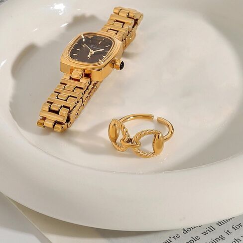 خواتم هورسبيت ذهبية مكتنزة للنساء خواتم بيان عتيقة خاتم الفروسية قابل للتعديل مجوهرات غربية in Kuwait