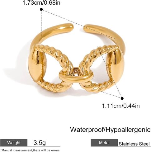 خواتم هورسبيت ذهبية مكتنزة للنساء خواتم بيان عتيقة خاتم الفروسية قابل للتعديل مجوهرات غربية in Kuwait